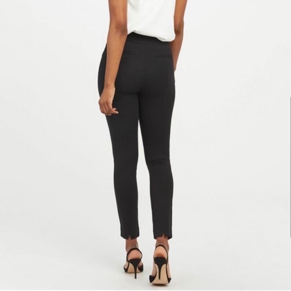 SPANX The Perfect Black Pants Ankle Length Back Slits Pull On Style Size M Women